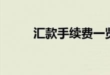 汇款手续费一览表（汇款手续费）