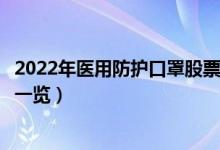 2022年医用防护口罩股票有那些（医用防护口罩概念龙头股一览）