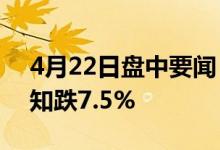 4月22日盘中要闻：网络营销概念报跌ST数知跌7.5%