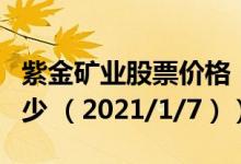 紫金矿业股票价格（紫金矿业股票价格今天多少 （2021/1/7））