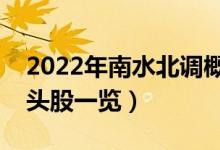 2022年南水北调概念股有那些（南水北调龙头股一览）