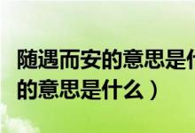 随遇而安的意思是什么请解释一下（随遇而安的意思是什么）