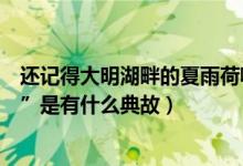 还记得大明湖畔的夏雨荷嘛什么意思（“大明湖畔的夏雨荷”是有什么典故）