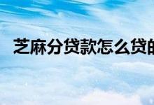芝麻分贷款怎么贷的呢（芝麻分贷款口子）