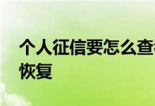 个人征信要怎么查看 征信查多了要多久才能恢复