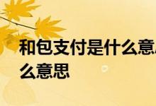 和包支付是什么意思要交费吗 和包支付是什么意思