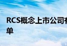 RCS概念上市公司有哪些RCS概念上市公司名单