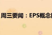周三要闻：EPS概念股报涨民生控股触及涨停