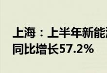 上海：上半年新能源汽车产值达到1032亿元同比增长57.2%