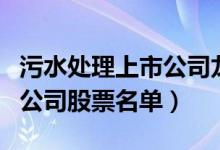污水处理上市公司龙头有哪些（污水处理上市公司股票名单）