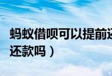 蚂蚁借呗可以提前还款吗（蚂蚁借呗可以提前还款吗）