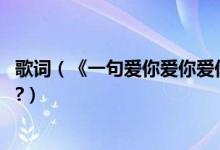 歌词（《一句爱你爱你爱你爱你能否不分离》 歌曲名是什么?）