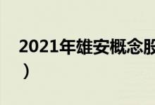 2021年雄安概念股有那些（雄安龙头股一览）