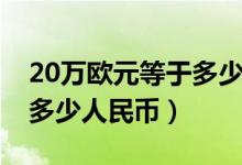 20万欧元等于多少万人民币（20万欧元等于多少人民币）