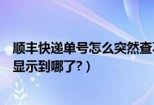 顺丰快递单号怎么突然查不到了（为什么查顺丰快递单号没显示到哪了?）