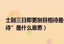 士别三日即更刮目相待是什么效应（“士别三日即更刮目相待”是什么意思）
