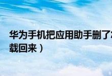 华为手机把应用助手删了怎么办（华为应用助手删了怎么下载回来）