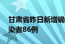甘肃省昨日新增确诊病例19例新增无症状感染者86例