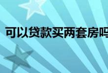 可以贷款买两套房吗 可以贷款买两套房子吗