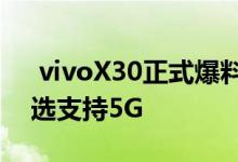  vivoX30正式爆料:挖孔屏设计 三重配色 可选支持5G 