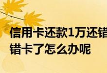 信用卡还款1万还错卡了怎么办 信用卡还款还错卡了怎么办呢