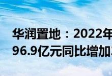 华润置地：2022年6月实现总合同销售额约396.9亿元同比增加2.5%