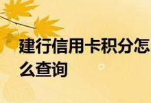 建行信用卡积分怎么查询 建行信用卡积分怎么查询
