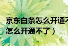 京东白条怎么开通不了是什么原因（京东白条怎么开通不了）