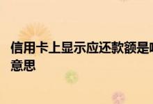 信用卡上显示应还款额是啥意思 信用卡剩余应还款额是什么意思