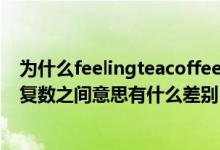 为什么feelingteacoffeeoceanbeverage会有复数形式单复数之间意思有什么差别（谢谢）