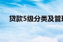 贷款5级分类及管理 贷款5级分类是什么