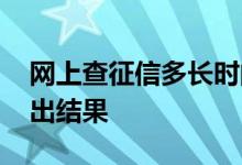网上查征信多长时间出结果 网查征信几小时出结果
