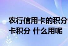 农行信用卡的积分有什么用处 请问农行信用卡积分 什么用呢