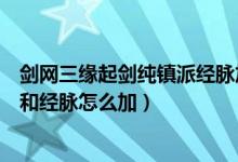 剑网三缘起剑纯镇派经脉加点（剑网３藏剑PVP的镇派经脉和经脉怎么加）
