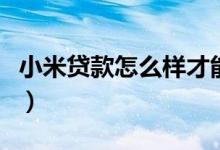 小米贷款怎么样才能有额度（小米贷款怎么样）