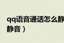 qq语音通话怎么静音对方（qq语音通话怎么静音）