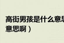 高街男孩是什么意思网络词（高街男孩是什么意思啊）