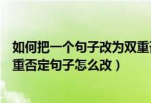 如何把一个句子改为双重否定句（把句子改为双重否定句双重否定句子怎么改）
