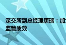 深交所副总经理唐瑞：加大力度推进企业培育多项举措增强监管质效