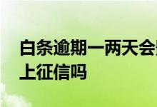 白条逾期一两天会影响征信吗 逾期一两天会上征信吗