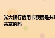 光大银行信用卡额度是共享的吗 请问光大银行信用卡额度是共享的吗