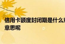 信用卡额度封闭期是什么意思 信用卡客户层额度封闭是什么意思呢