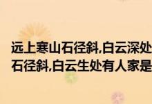 远上寒山石径斜,白云深处有人家的生是什么意思（远上寒山石径斜,白云生处有人家是什么意思）