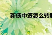 新债中签怎么转股 新债中签怎么缴款 