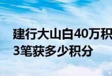 建行大山白40万积分怎么刷 大山白主卡消费3笔获多少积分