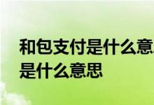 和包支付是什么意思钱是个人出吗 和包支付是什么意思