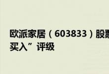 欧派家居（603833）股票市值822.36亿为何得到机构的“买入”评级