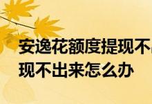 安逸花额度提现不出来怎么办 安逸花额度提现不出来怎么办