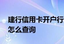 建行信用卡开户行查询 谁知道信用卡开户行怎么查询
