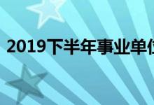 2019下半年事业单位招聘（2019下款口子）